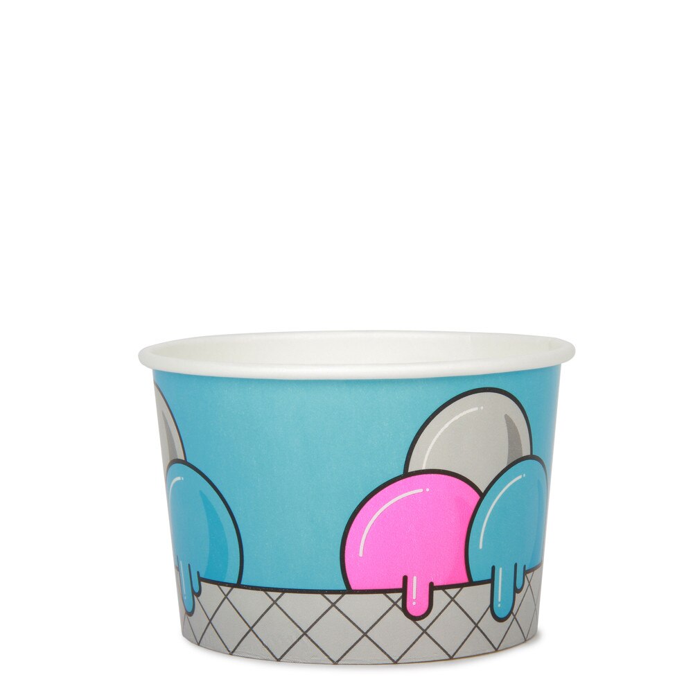 5oz Ice Cream Cup -Blue Bubbles- x 1000 Case